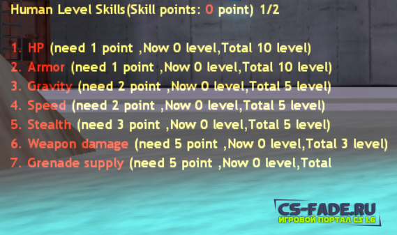 Плагин (ZP) «Human Level Skills v2.0» для CS 1.6